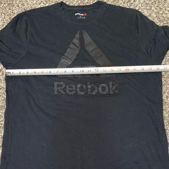 🟣 Reebok Black Soft Tee Shiny Graphic Sz Large - Picture 13 of 16